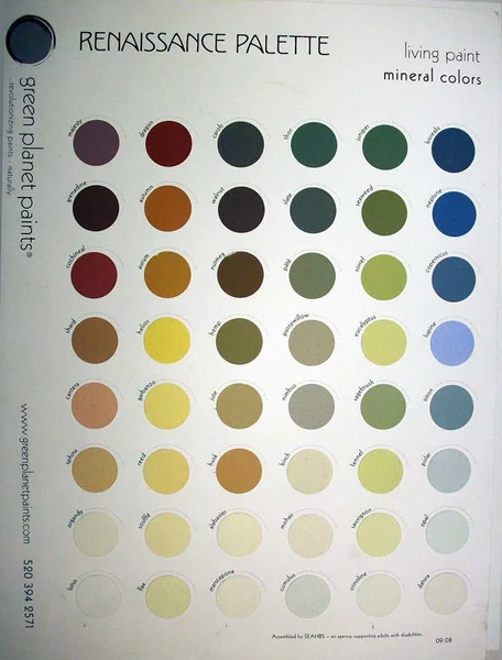 Renaissance Palette Color Card (1 sheet with 48 colors)